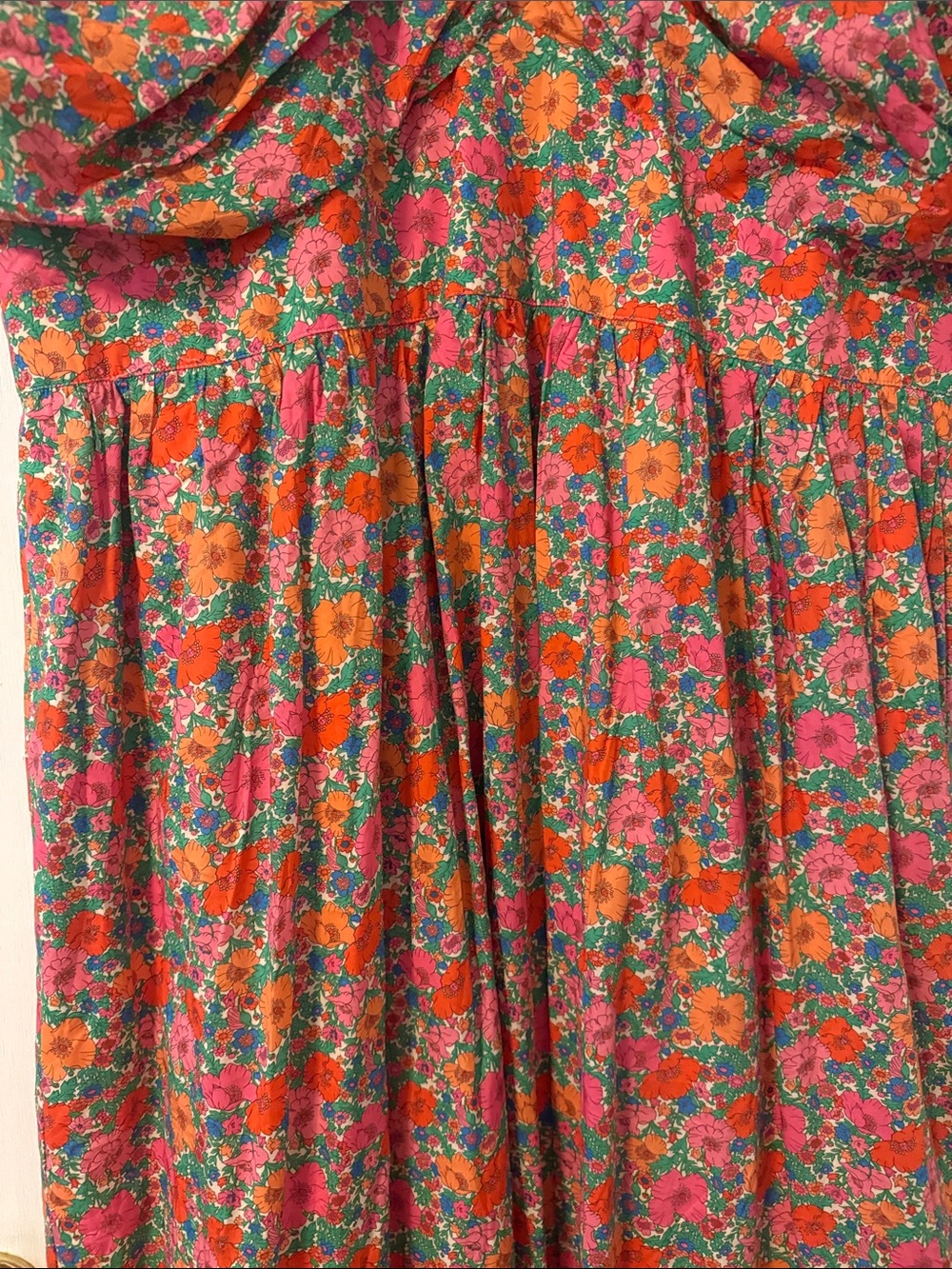 J.Crew Liberty London Bow Puff Sleeve Floral Maxi Dress Pink Meadow Song Plus 24 - Picture 7 of 11